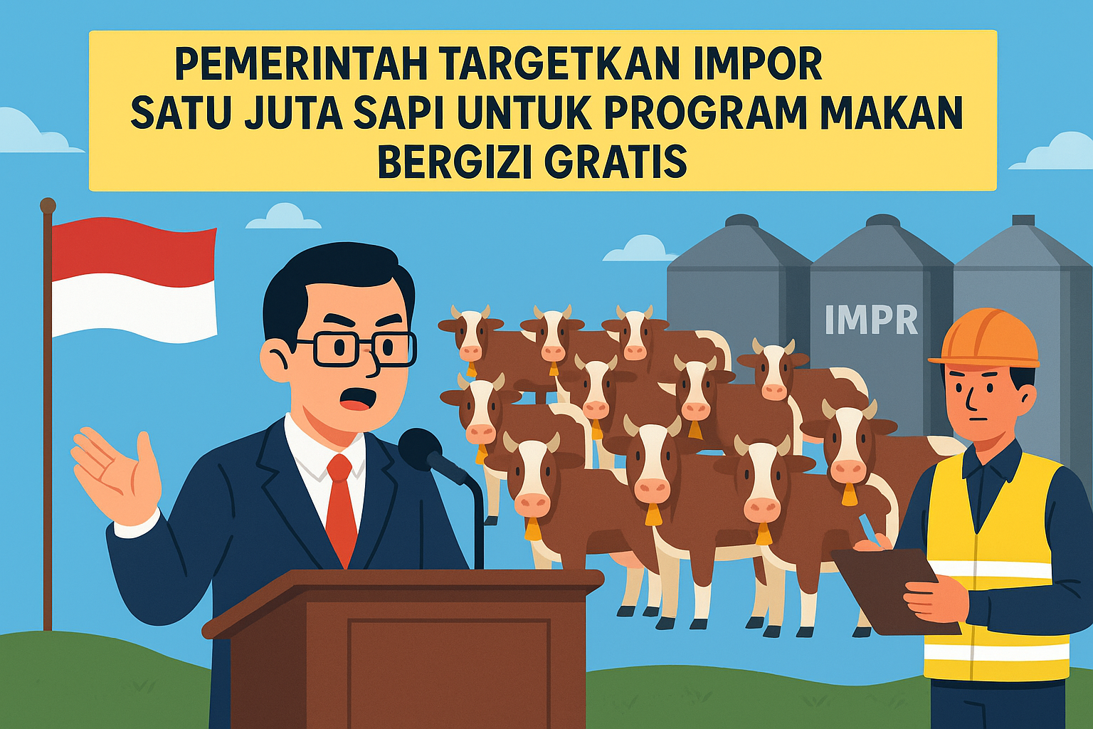 Pemerintah Targetkan Impor Satu Juta Sapi untuk Program Makan Bergizi Gratis